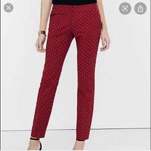 EXPRESS Red with polka dots Columnist Pants 6R